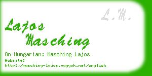 lajos masching business card